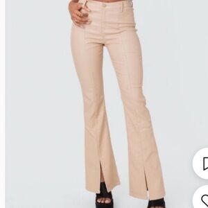 EDIKTED faux leather slit pants